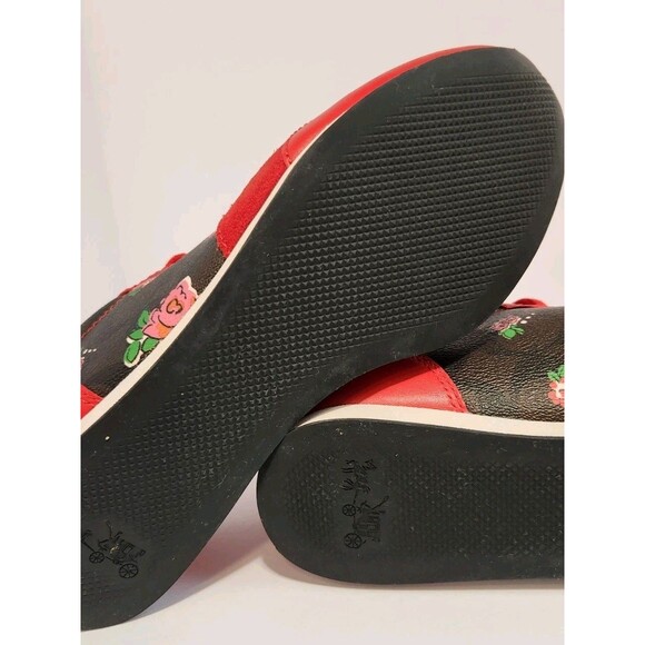 Coach Rebecca II Signature Logo Red and Black Floral Athletic Shoes 7.5 GREAT! - Picture 14 of 16